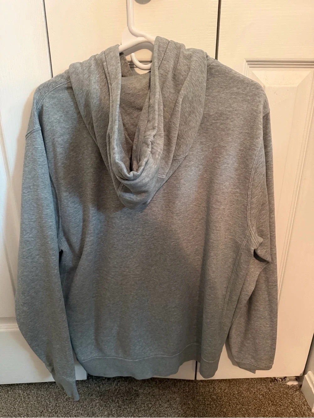 Nike Gray Heather Pullover Hoodie with White Swoosh